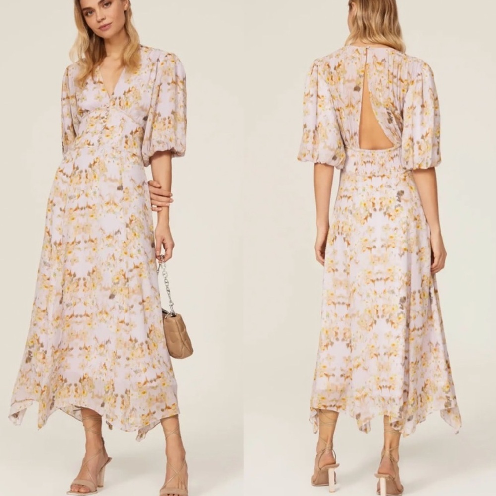 ALL SAINTS Aspen Momo Dress Floral Blossom Puff Sleeve Farmhouse Cottagecore